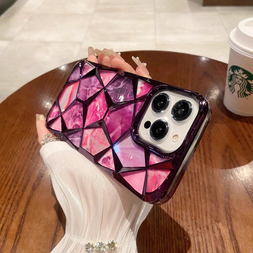Luxurious Diamond Gradient Diamond Pattern Suitable for Apple's New IPhone16promax Phone Case 16 Soft Shell Anti Fall