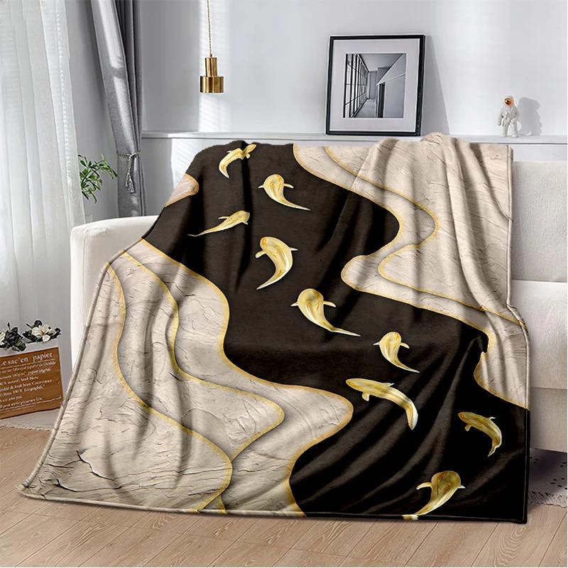 2025 New Style Colour Gold Marble Luxurious Blanket,Soft Throw Blanket for Home Bedroom Bed Sofa Travel Picnic Cover Kid Gift