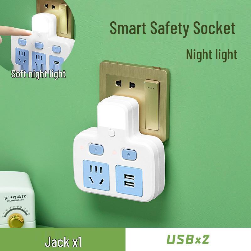 Multifunctional Wireless Surge Protector Power Strip with USB and Night Light