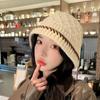 Bohemian Style Knitted Beanies Hat Thin Winter Weave Cap Sweet Crochet Pullover Hat  Autumn