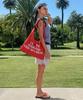 Ames-Worldwide Lettering Casual Hobo Bag Red