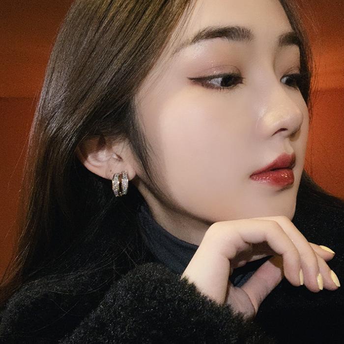 Cercei Stud la Modă Mici Rafinați Cercei Cerc Simpli Stil Rece Cercei Francezi High-End