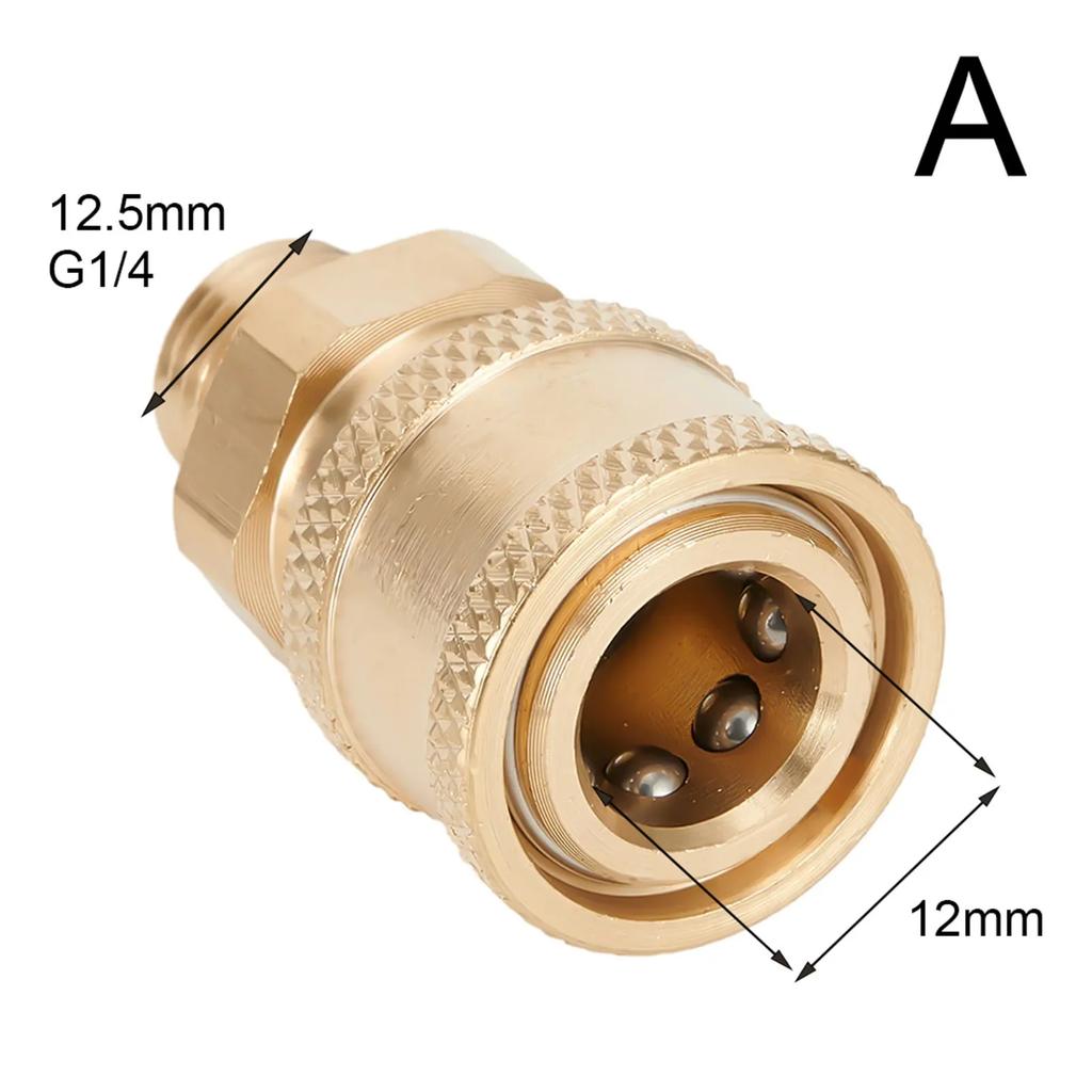 High Pressure Washer Coupler 1/4 Inch Copper Quick Connect Fittings Male Thread Accessories Garden Hose Tap Connector Adaptor