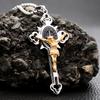 Vintage Christian Jesus Cross Pendant Necklace Men's Religious Jesus Necklaces Prayer Baptism Jewelry