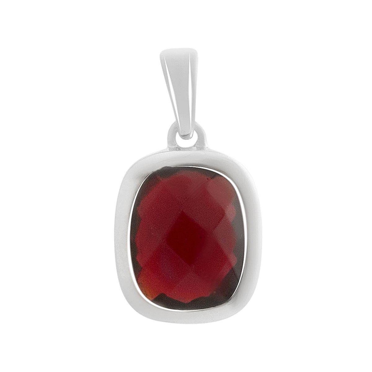 

Silver pendant with nano garnet (60002302) темні цукерки apple червоний колір