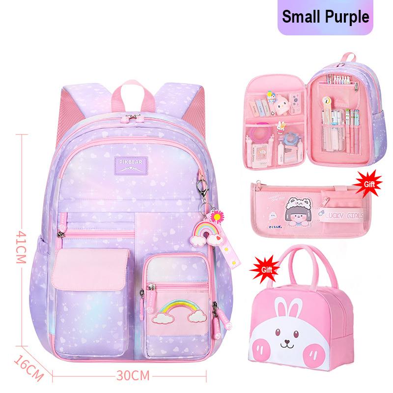 

Kawaii Girls School Backpacks Book Bag с отделениями для девочек Schoolbag Set Начальная школьная сумка детский рюкзак