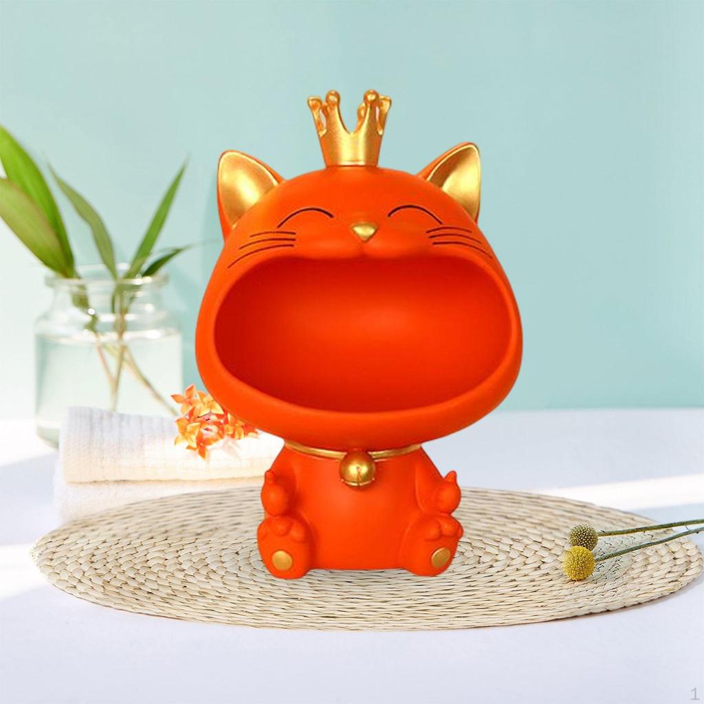 Cat Figurine Storage Box Desk Organizer Candy Nordic Statue of ,