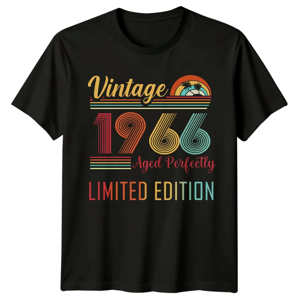 Vintage 1966 60th Birthday Mens T-Shirt Retro Year Tee S