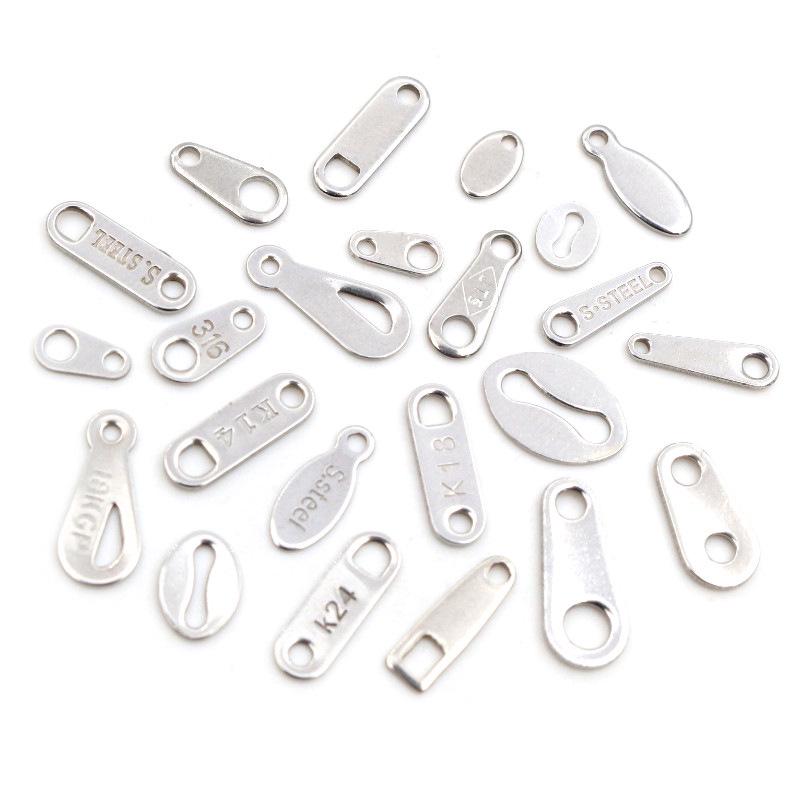 100 pcs Stainless Steel Tail Chain Tags for DIY Jewelry, 10-20g Pendant Accessories