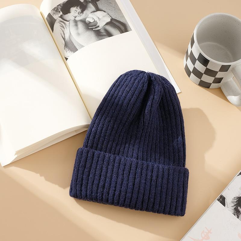 

Wool hat women s autumn and winter versatile candy-colored knitted hat thickened warm melon fur hat adult hat