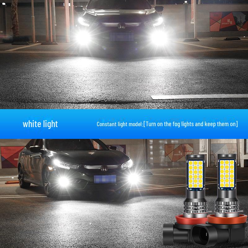 Automotive LED Tri-Color Front Fog Lights H3, H7, 9005, 9006, H11 - Easy Installation