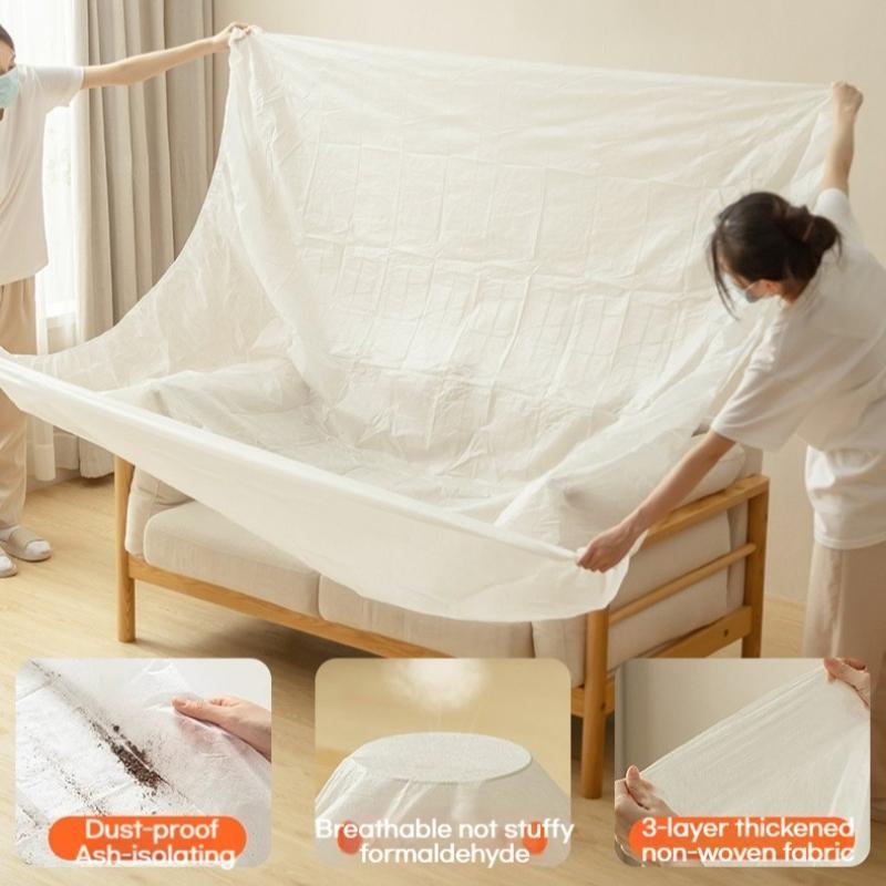 Multi-Purpose Disposable Dust Cover 1-6 Pcs with Elastic Edges Dustproof Waterproof for Sofa/Desk/chairs Home Renovation Covers
