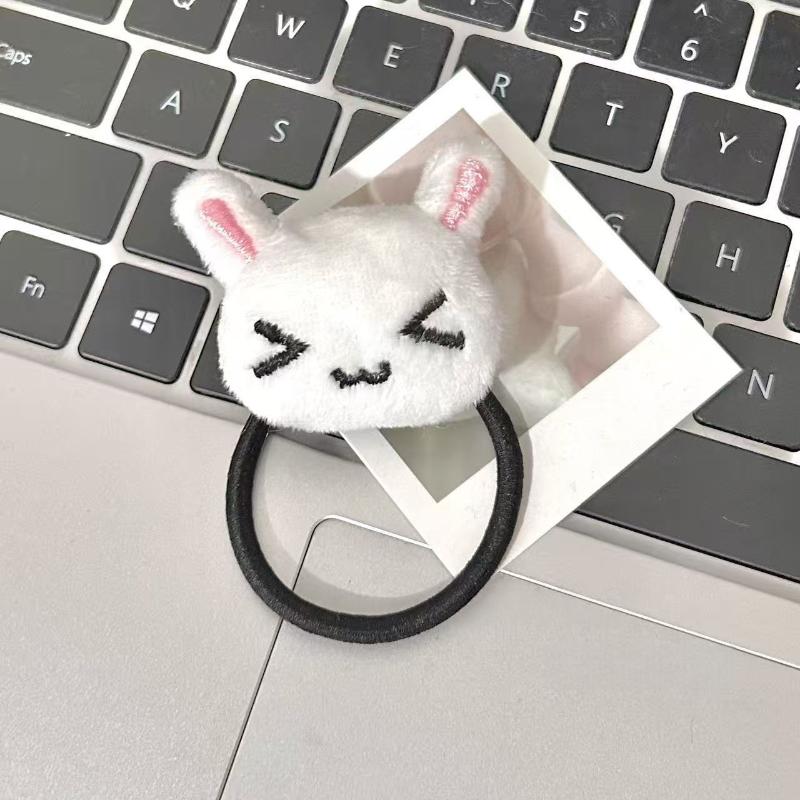 1/2Pcs Cute Plush Bunny Rabbit Hair Tie Hairband For Lolita Girls Students Ponytail Hair Rope Hair Accessories Jewelry
