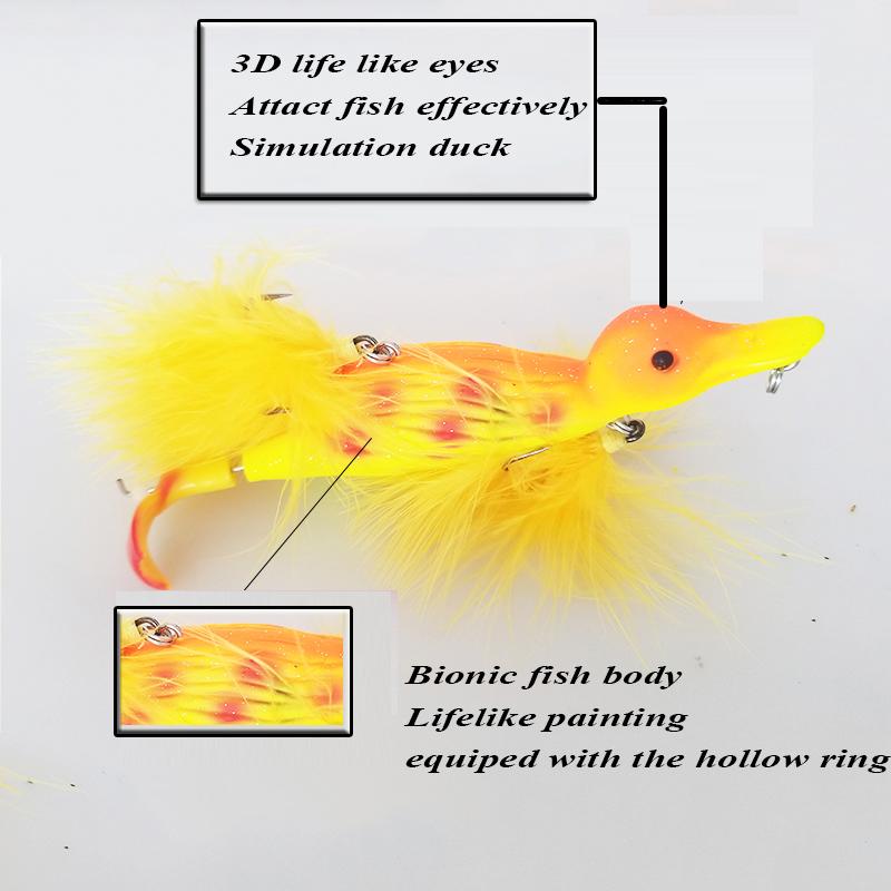 Lutac 123mm 25.7g Künstliche Ente Angelköder für Süßwasser Schwimmende Wasserfischköder