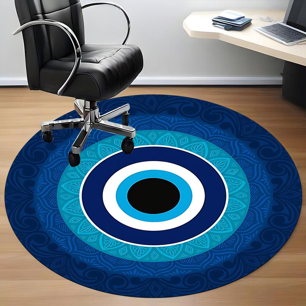 1 Stück Blaue Nazar-Dekoration Stuhlteppich für das Büro, Weiche bequeme Matte für Büro, Wohnzimmer, Schlafzimmer, Maschinenwaschbarer Teppich yy251112098