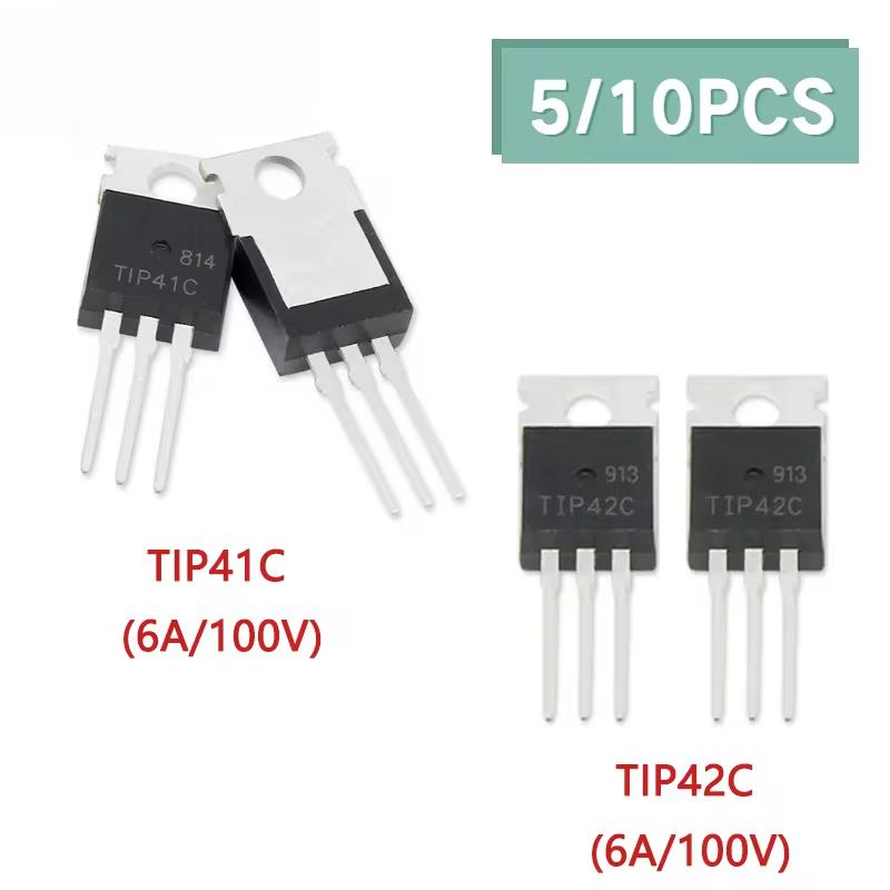 5/10 STÜCKE TO-220 Transistor TIP41C TIP42C 100V 6A NPN Transistoren TIP41 TIP42 IC-Kits