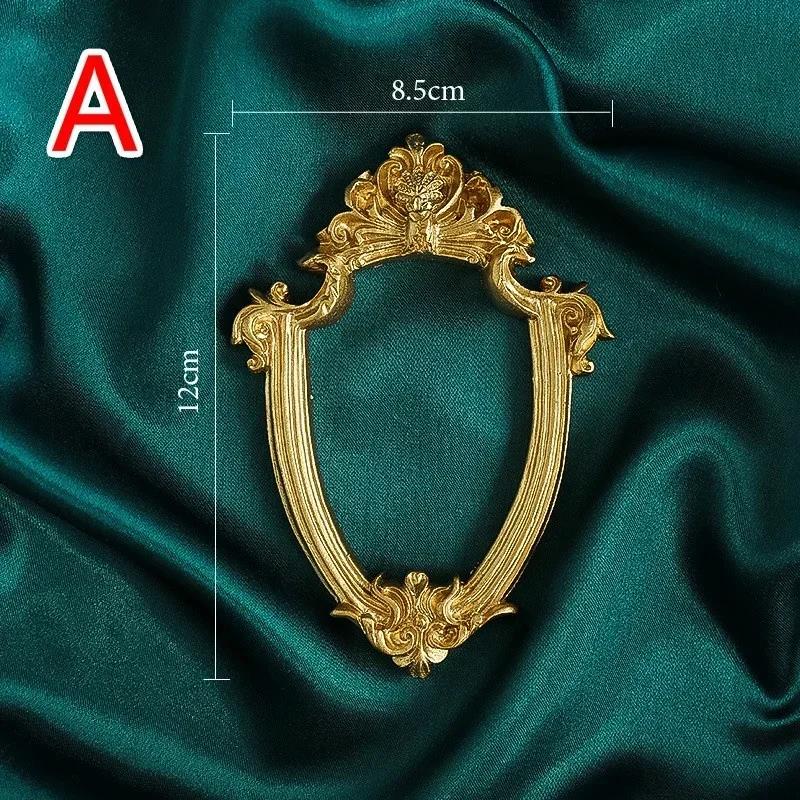 

Gold Vintage Photo Frame Art Jewelry Decorative Home Photography Background Shooting Props Mini Picture Frame Trinkets Frame