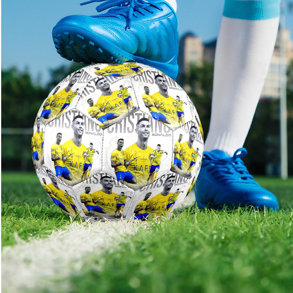 Pallone da calcio tema Cristiano Ronaldo Taglia 5 Pallone da calcio Tocco Morbido Pallone da calcio professionale per allenamento per sport all'aperto