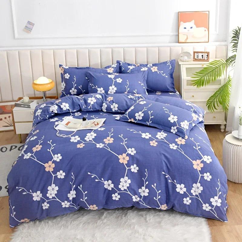 Romantic Peony Floral Duvet Cover Set Reversible Shabby Flower Comforter Cover with 2 Pillowcase Vintage Farmhouse Bedding Set