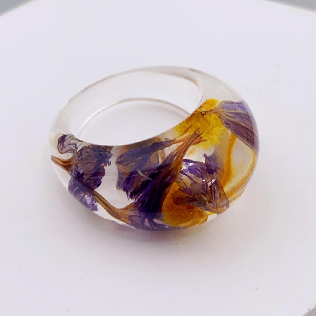 

Прозрачное кольцо из смолы с настоящими цветами, уникальный ежедневный аксессуар для женщин кольца для женщин