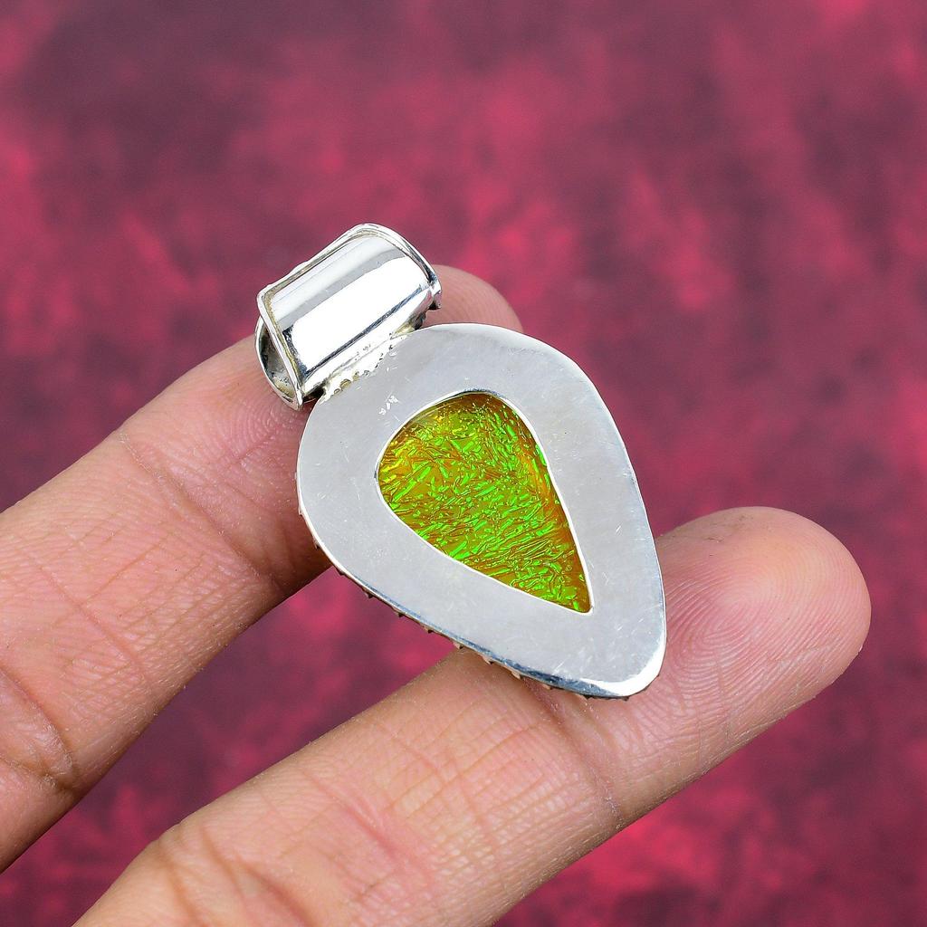 Australian Triplet Opal 925 Solid Sterling Silver Pendant, Handmade Gemstone Jewelry Pendant Gift For Birthday