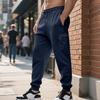 Men Cargo Jogger Sweatpants, Elastic Drawstring Waist Zippered Thigh Cargo Pocket Side Hand Pockets Ribbed Ankle Cuffs Soft Casual Athletic Trousers