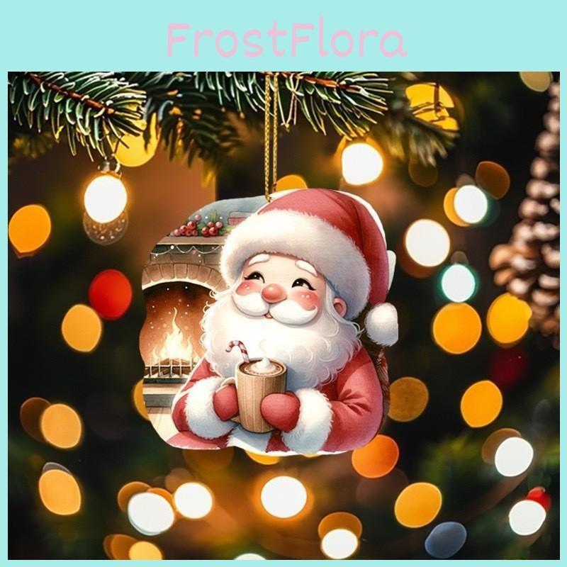 Acrylic Car Cartoon Ornament With Santa Claus Design For Decoration Vehicle
