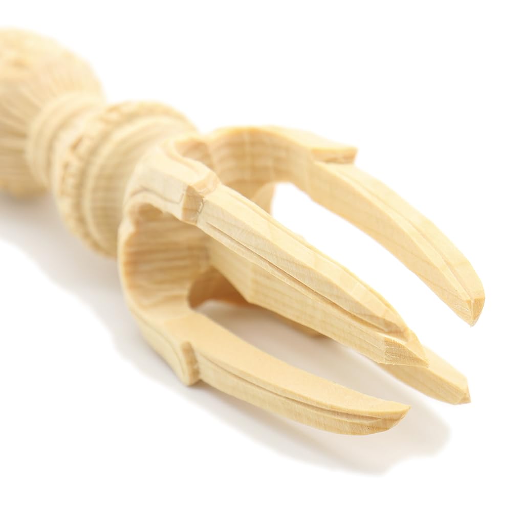 Kurita's Special Buddhist Statue [Buddhist Implement] Miyako Goko Vajra 16cm Made of Hinoki Wood, Carved Buddhist Altar Item 2790