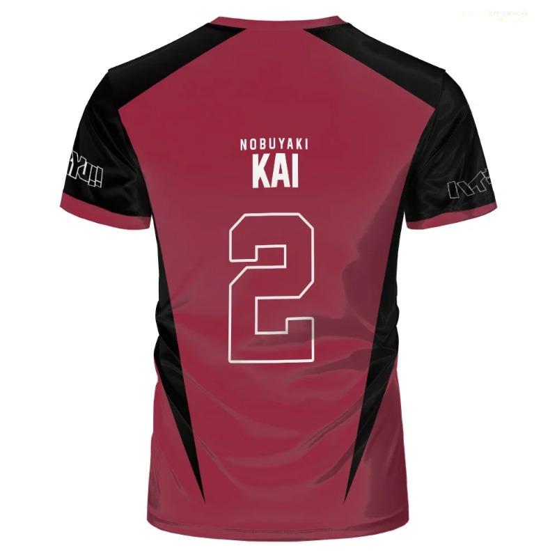 Anime Haikyuu Nekoma Jersey Uniform T-shirt Kozume Tetsurou Kuroo Cosplay Costume High School Volleyball Club Men Sportswear Tee