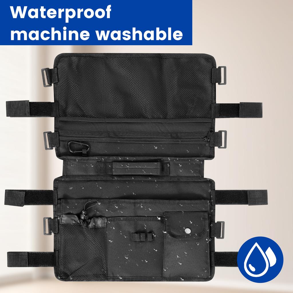 Duża Torba Organizer na Rollator Składany Koszyk Wiszący z Regulowanym Zapięciem Tkanina Oxford Pod Siedzenie Saszetka na Rollator