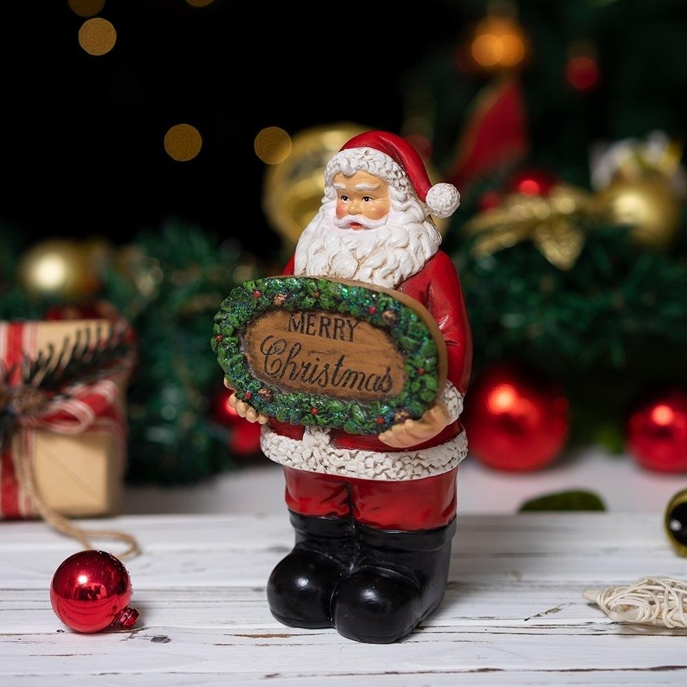 Santa Funny Christmas Decoration Resin Santa Claus Statue for Xmas Party Home Office Desk & Holiday Gift Idea