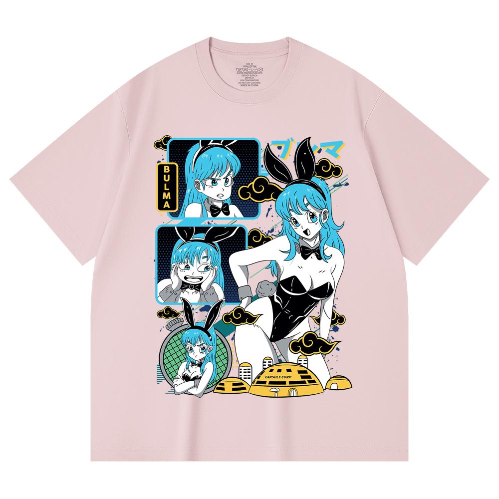 230 Gsm 100% Cotton Dragon Ball V9 Bulma Print Unisex Heavy Cotton T Shirt