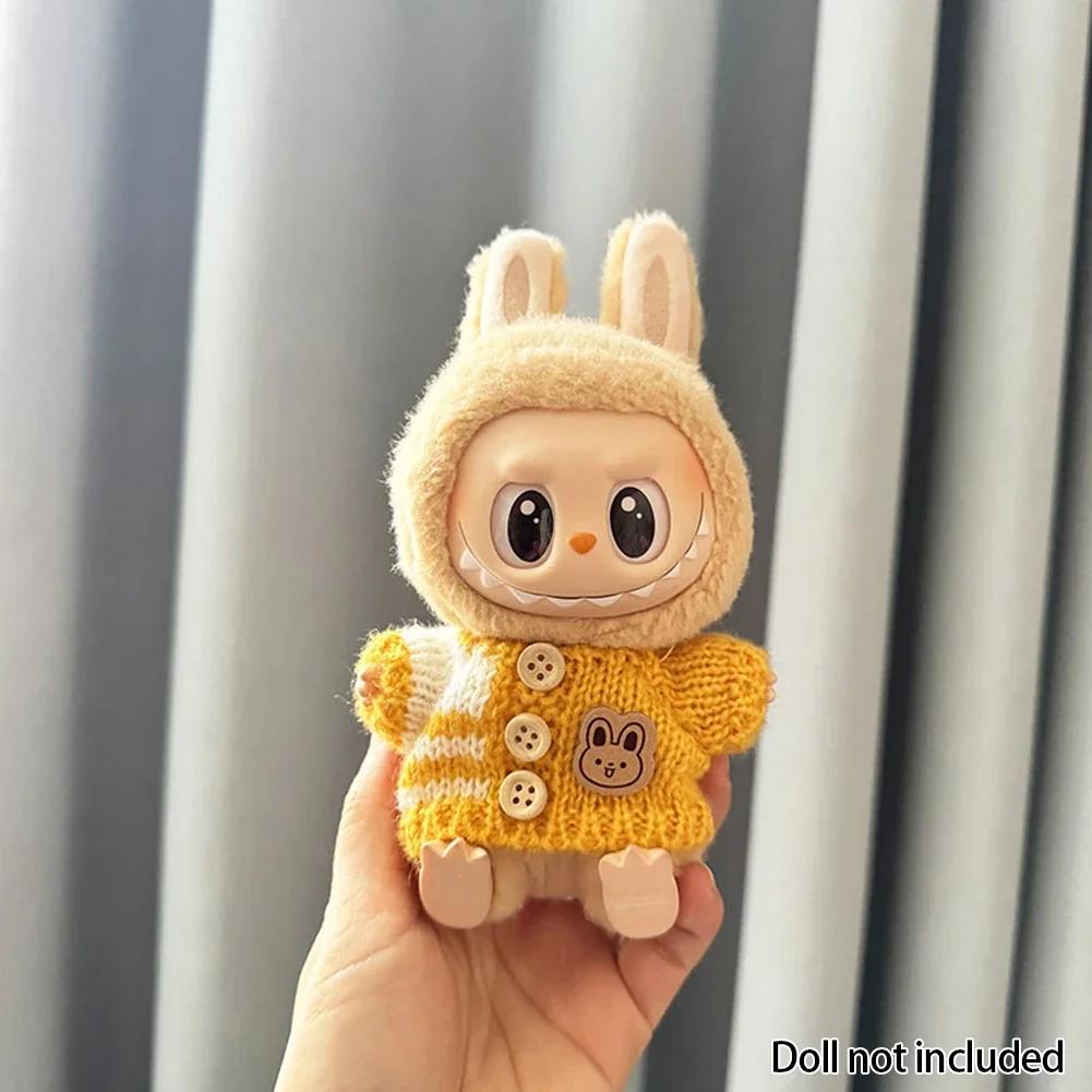 For 15-17 Cm V1v2 Labubu Clothes Outfit Labubu Sitting Party Bear Label Scarf Hat Bag Dolls Accessories Cute Decoration