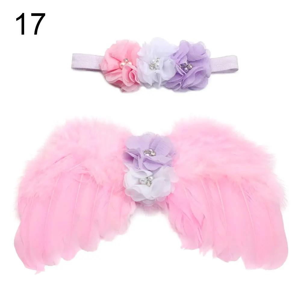 Newborn Photography Props White Angel Wing Baby Photos Props Feather Wing Girls Hair Kids Baby Photography Hair Accessories