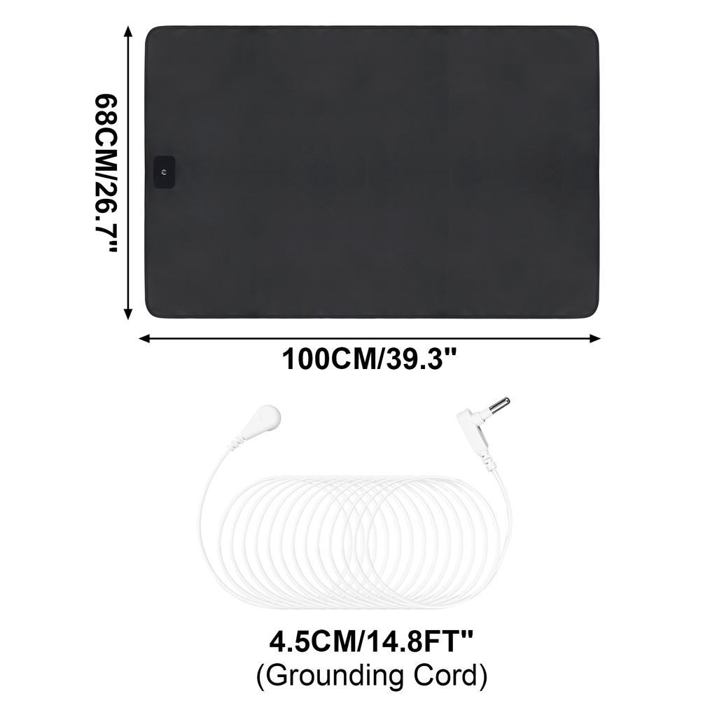 Grounding Mat for Bed 68cmWidth Earthing Mat Grounding Pad for Better Sleep Pain Stress Relief Conductive Carbon Fiber with Cord