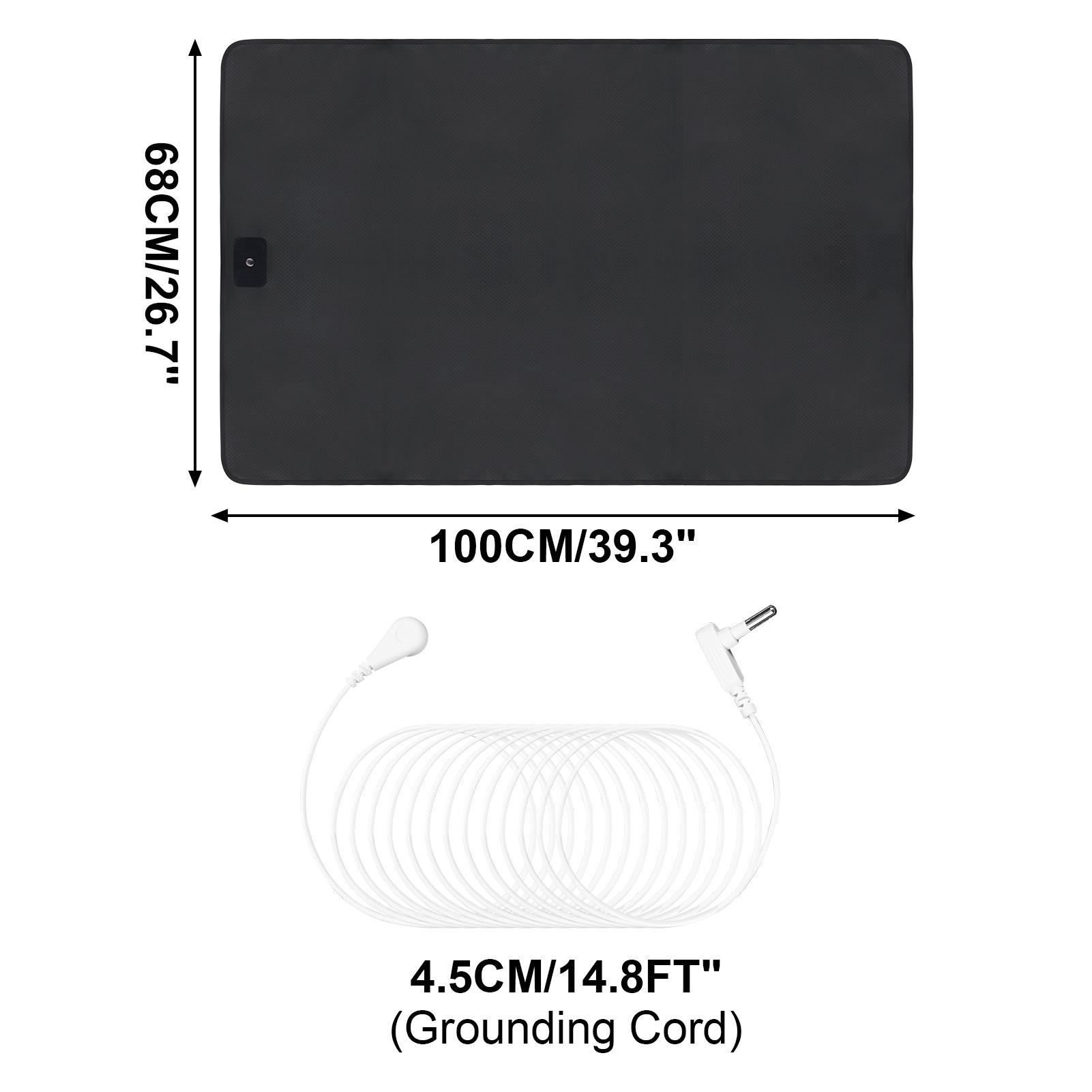 

Заземляющий коврик для кровати шириной 68 см, заземляющий коврик, заземляющая подкладка для улучшения сна, облегчения боли и стресса, проводящее углеродное волокно со шнуром US Plug