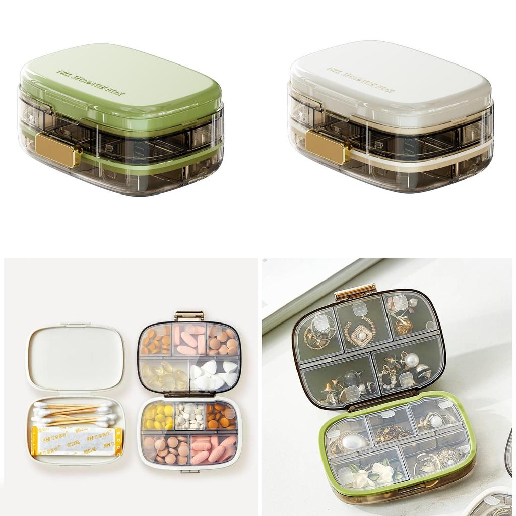 Portable Ten Compartment Medication Organizer With Large Capacity For Weekly Pill Storage