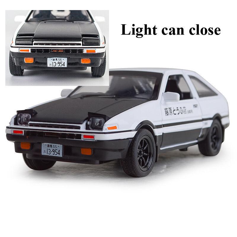 New Initial 128 D Toyota Trueno Ae86 Diecast Model Car Toy Soundlight Gift