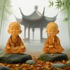 Chinese Zen Monk Resin Figurine - Creative Retro Desktop Decor