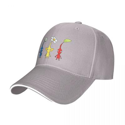 Blue, Yellow and Red Pikmin Sticker Set Cap Baseball Cap Military Tactical Cap Sun Hat for Children Trucker Hats for Unisex Women's