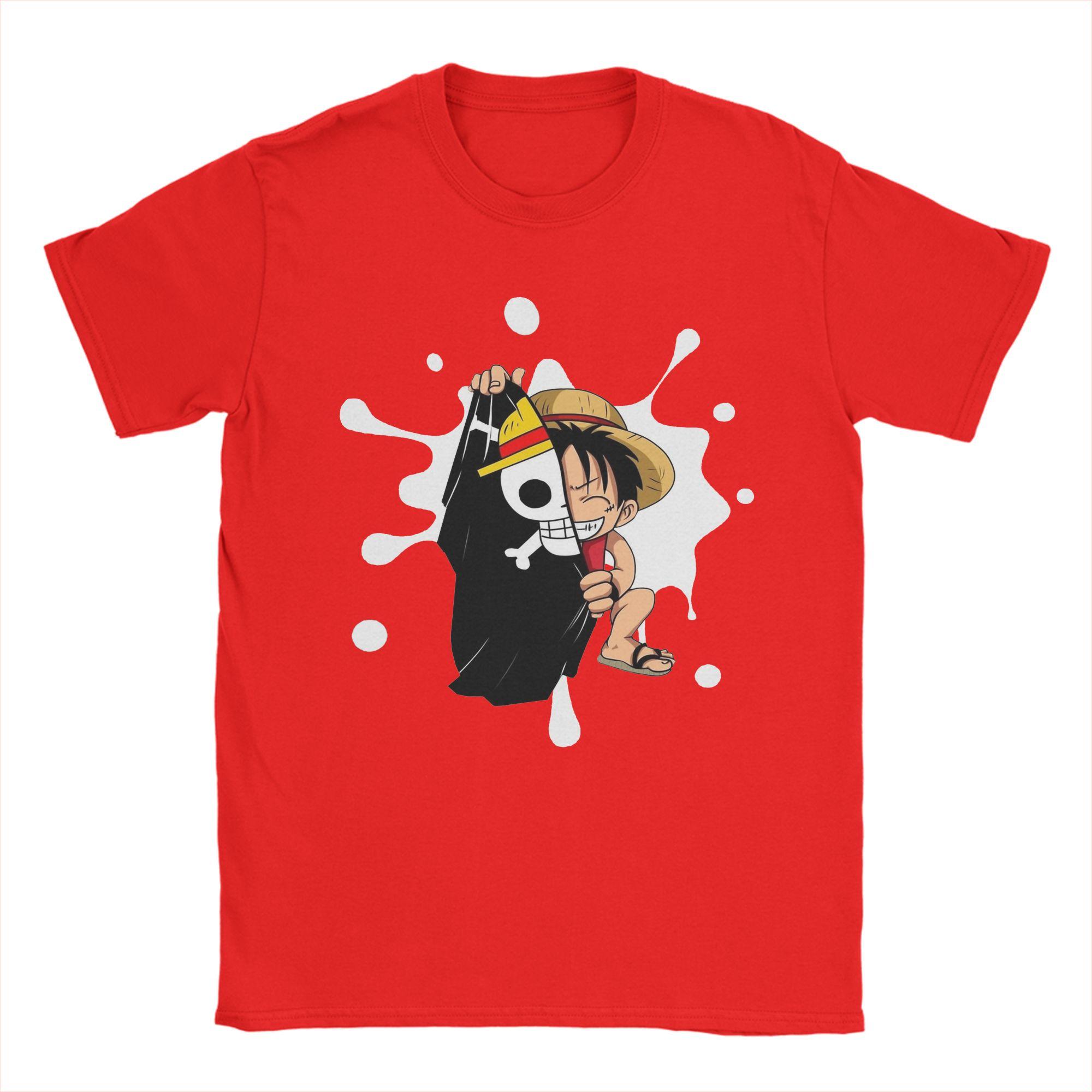 

Ones Pieces Monkey D Luffy TShirt for Men Amazing Pure Cotton Tee Shirt O Neck Short Sleeve T Shirts Birthday Gift Clothing M