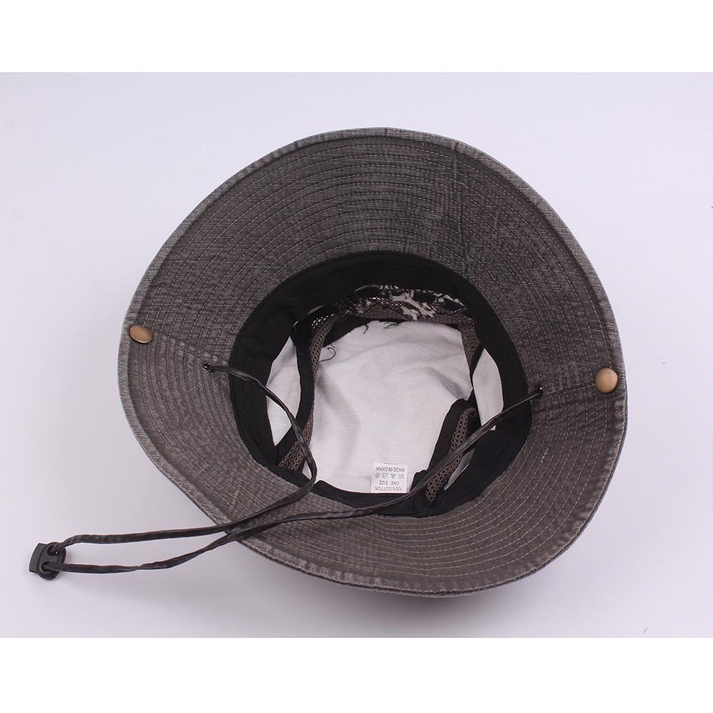 Men'S Classic Solid Color Fisherman'S Hat With Mesh Breathable And Durable Fabric Sunscreen Flat Top Hat Tourist Fishing Hat