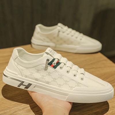 Summer Men's Shoes Breathable New Versatile Sports White Board Shoes Men's Casual Leather Shoes Trendy Shoes