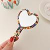 Heart Shape Handheld Mirror Acetic Acid Texture Dressing Mirror Creative Small Makeup Mirror  Woman