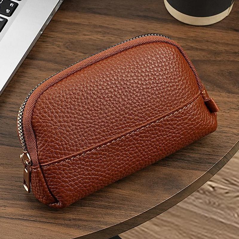 Vintage Coin Purse Solid Color Minimalism Key Bag Lipstick Earphone Storage Bag Daily Portable Zipper Clutch Bag Small Wallet