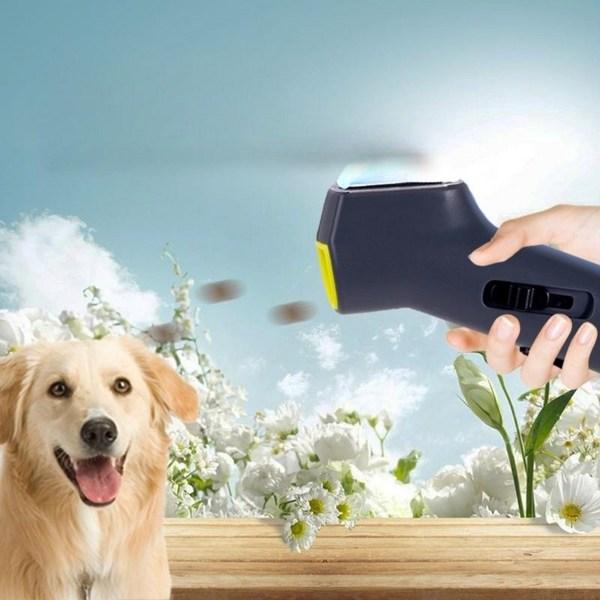 Carman Pet Gun Treat Gun Dog Pet Training Food Launcher, Gray, 2 Pieces