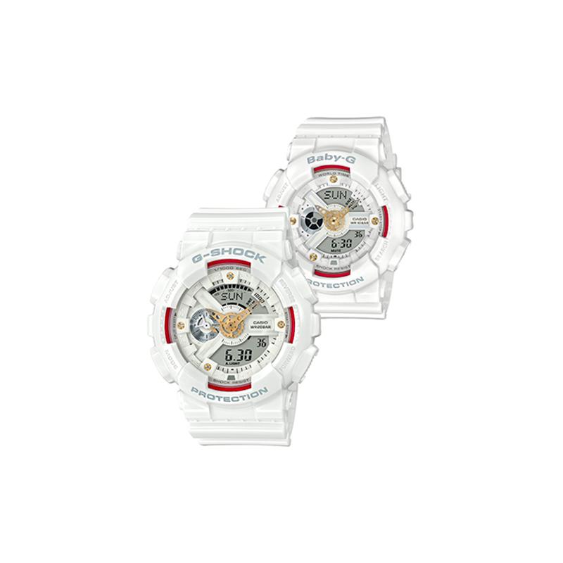 

Casio watch series-GABA waterproof movement quartz movement resin strap Japanese and Korean watch same style for men and GA-110DDR-7A&BA-110DDR-7A білий