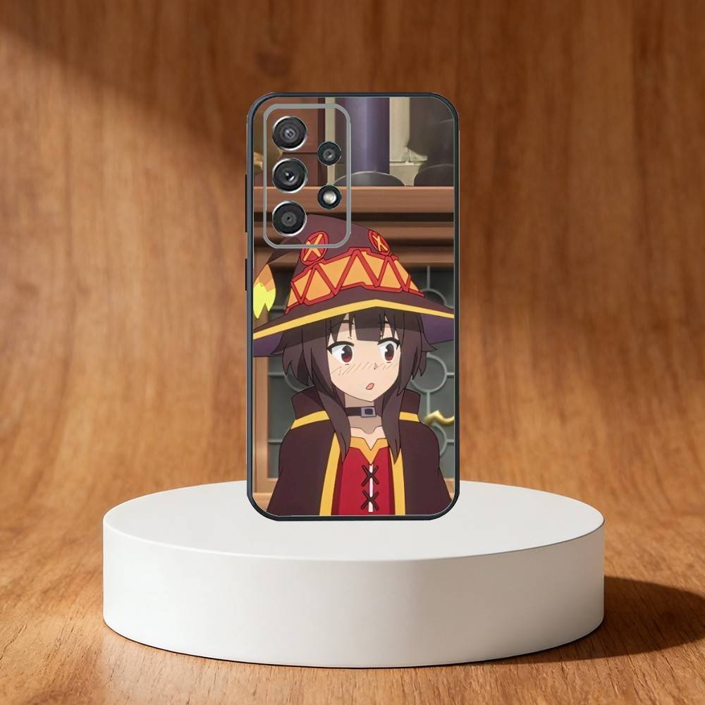Megumin Anime K-KonoSubaS Phone Case For Samsung S25,S24,S21,S22,S23,S30,Ultra,S20,Plus,Fe,Note,10,9,5G Black Cover