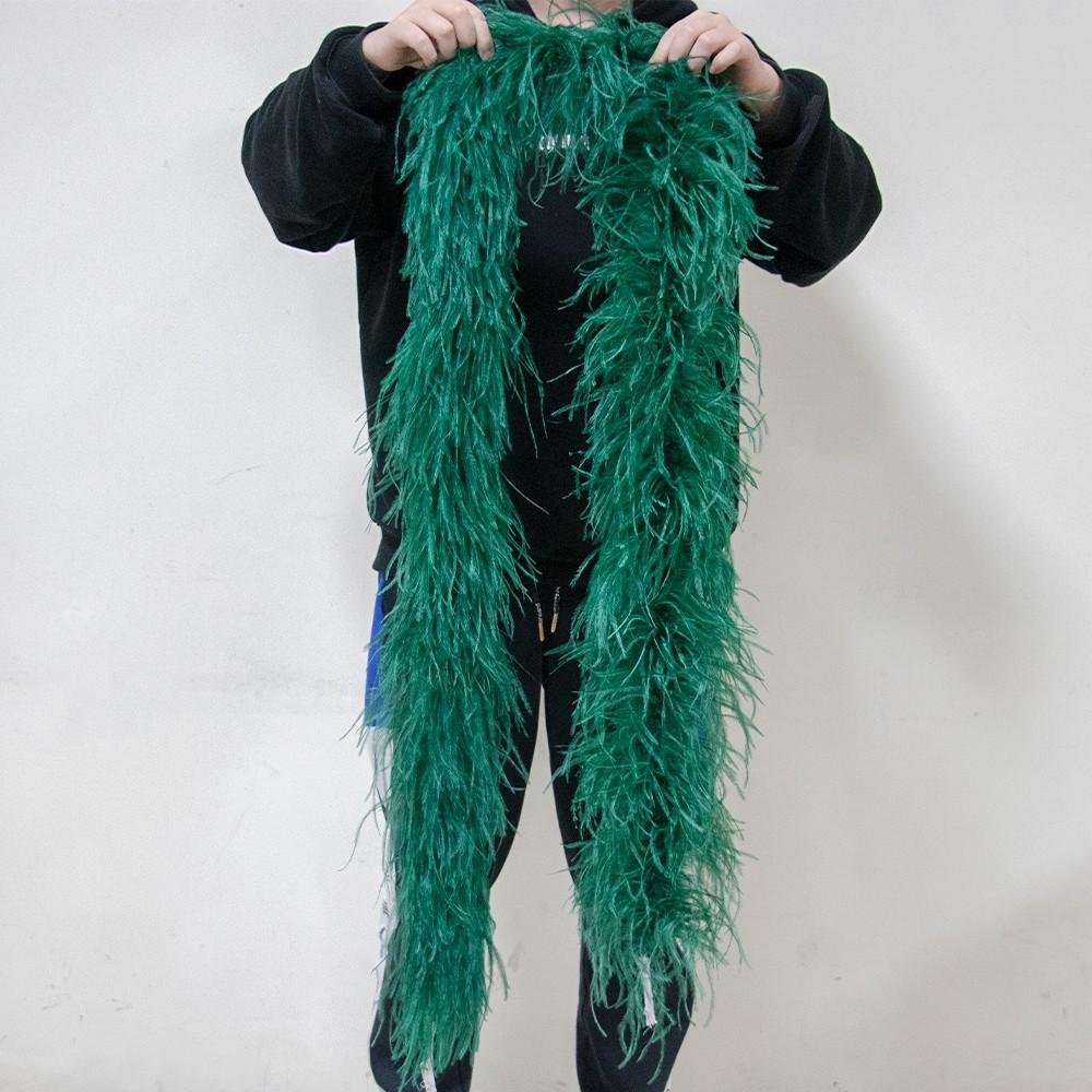 2M Red Ostrich Feathers Boa 1-10Ply Thick Natural Feather Shawl for Wedding Clothing Decoration Sewing Plumes Crafts Accessory
