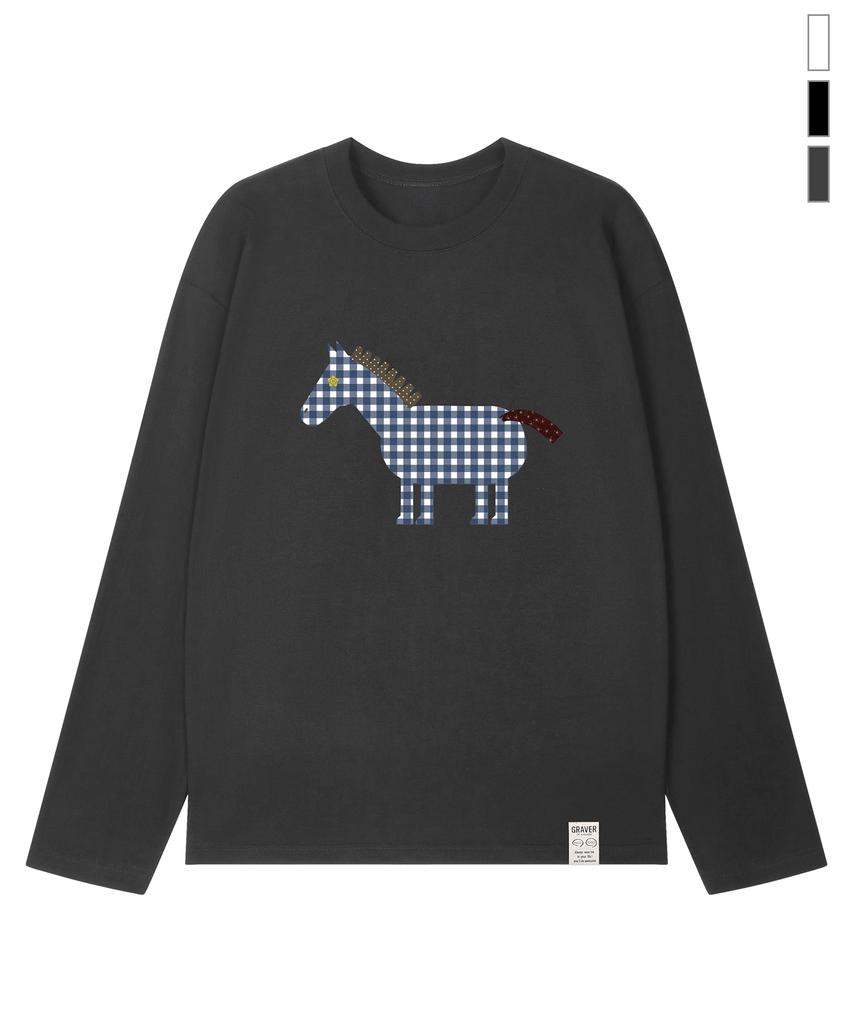 GRAVER [Unisex] Paper Pony Long Sleeve T-Shirt_4 Colors